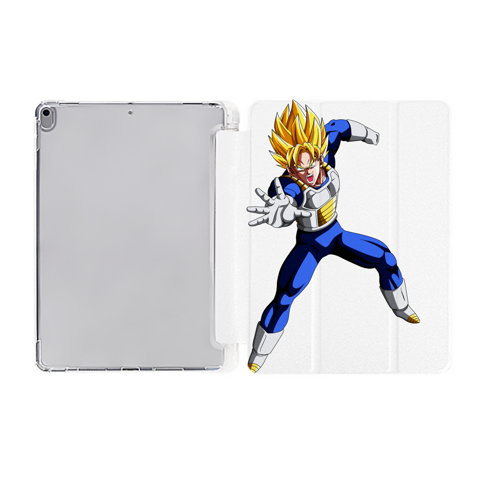 （画像用） ドラゴンボール ベジータ四世（Bejīta Yonsei）DRAGON BALL Vegeta IV IPad ケース ペン収納付き 三つ折りスタンド PUレザー×シリコン 対応機種9.5/10.5/10.9インチ